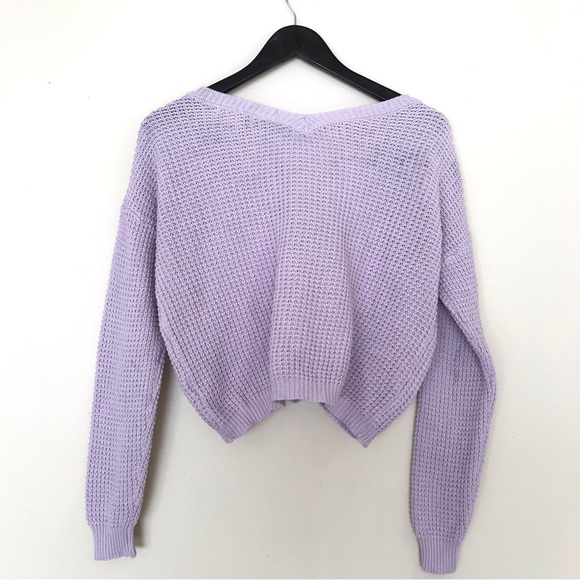Sincerely Jules Light Purple Cropped Knit Sweater - Picture 5 of 9